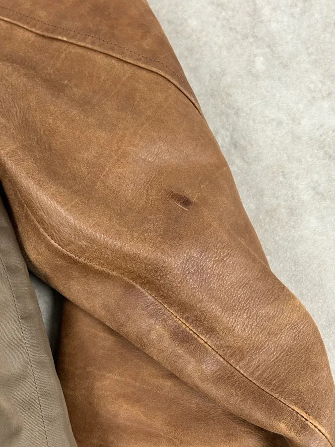 AW2010 Gucci Brown Hybrid Leather Sleeve Bomber Jacket - Image 11