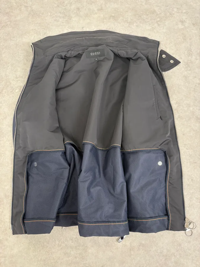 AW2010 Gucci Navy & Black Nylon & Leather Cargo Jacket - Image 7
