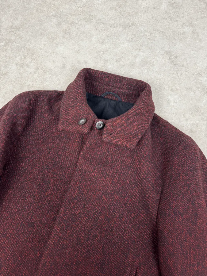 AW2010 Jil Sander Dark Red Tweed Wool Jacket by Raf Simons - Image 5