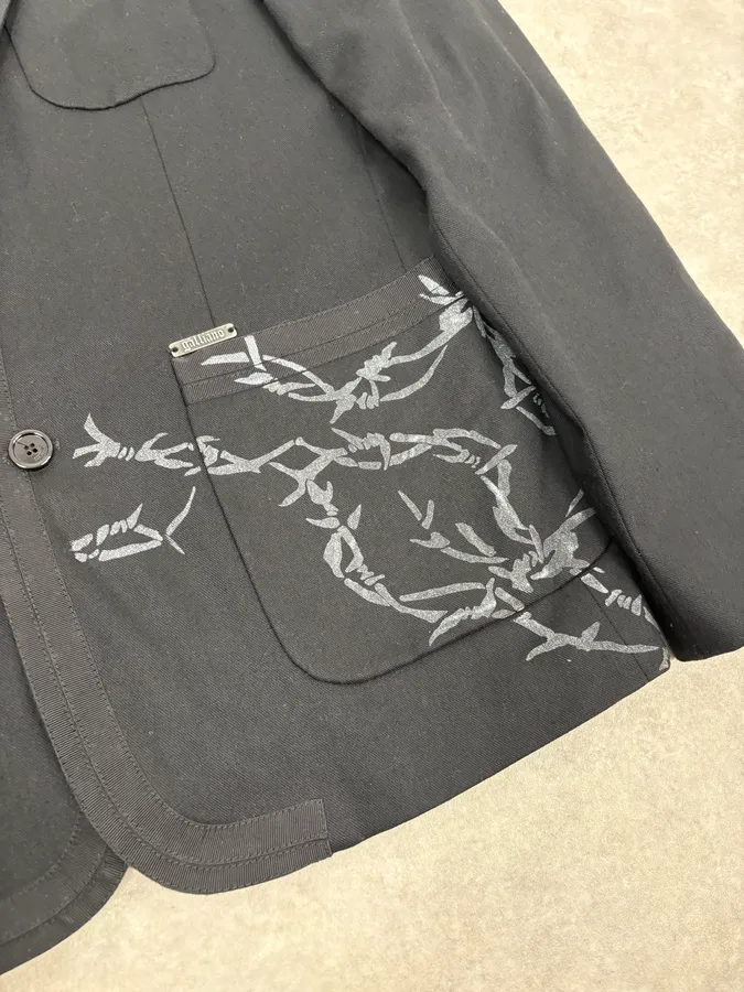 AW2010 John Galliano Black Barbed Wire Blazer Jacket - Image 10