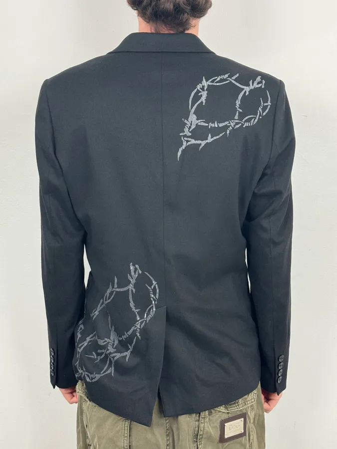 AW2010 John Galliano Black Barbed Wire Blazer Jacket - Image 3