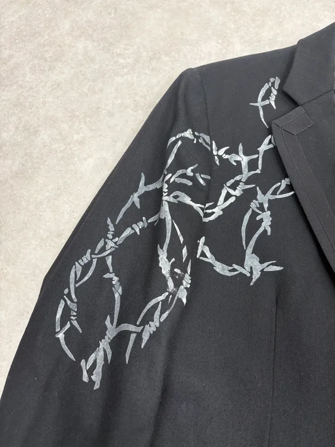AW2010 John Galliano Black Barbed Wire Blazer Jacket - Image 9