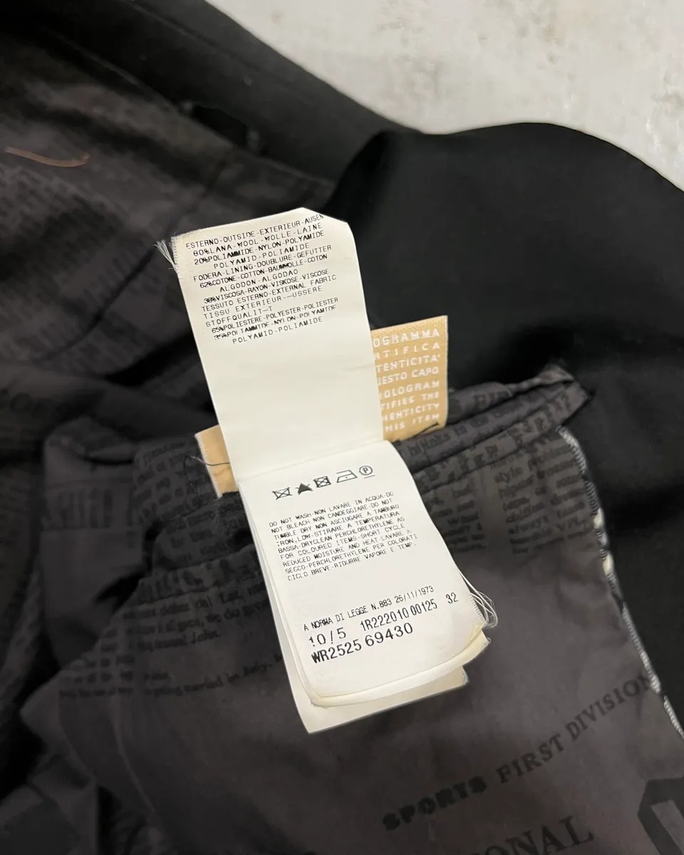 AW2010 John Galliano Black Gazette Lining Blazer Jacket - Image 11
