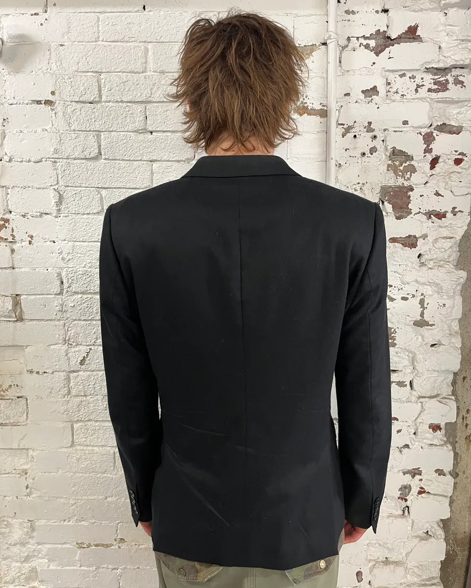 AW2010 John Galliano Black Gazette Lining Blazer Jacket - Image 2