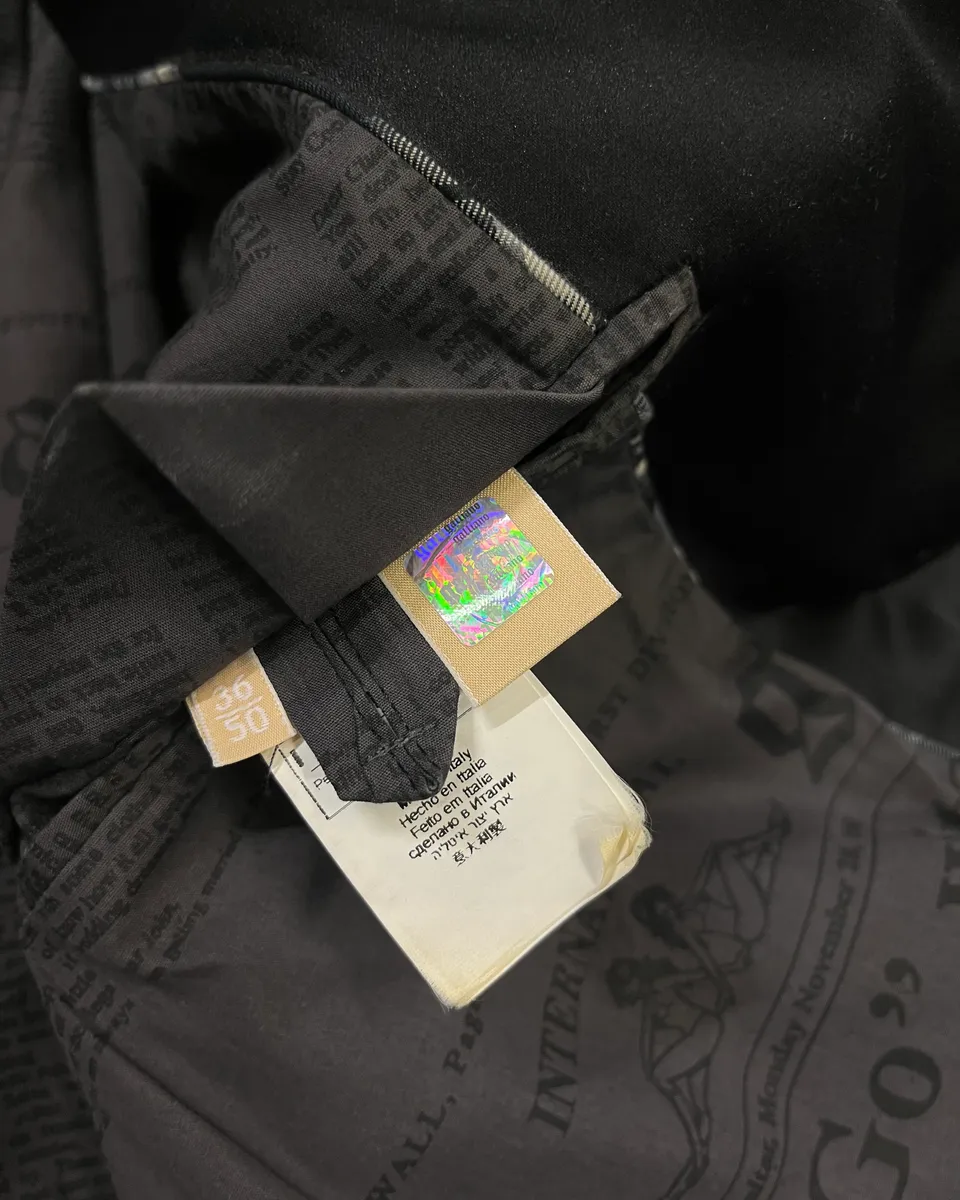 AW2010 John Galliano Black Gazette Lining Blazer Jacket - Image 9