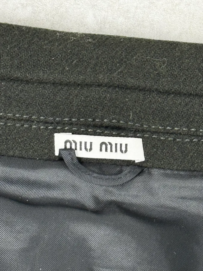 AW2010 Miu Miu Brown Removable Fur Collar Wool Coat - Image 12
