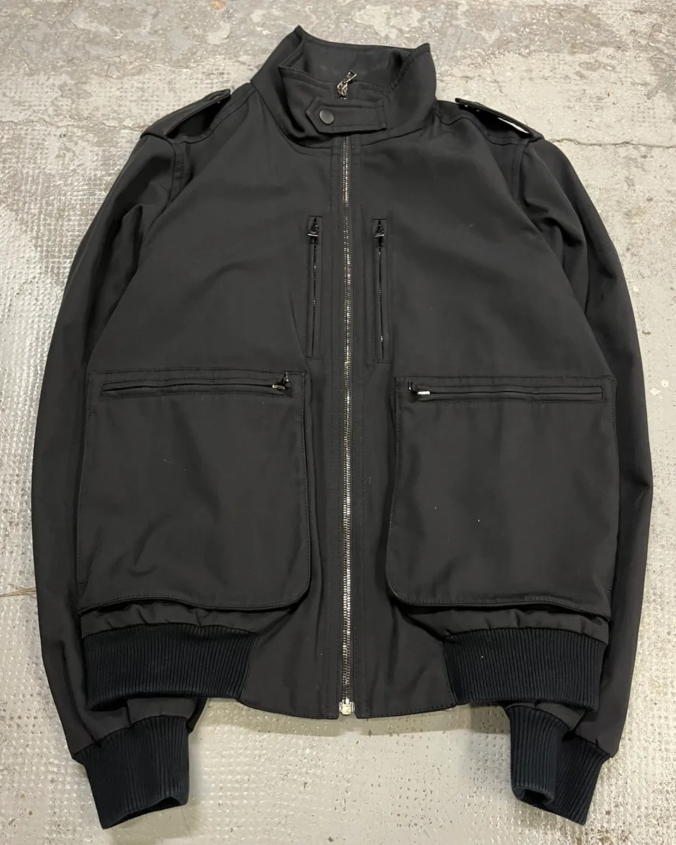 AW2010 Prada Black Multi-Pocket Light Bomber Jacket - Image 3