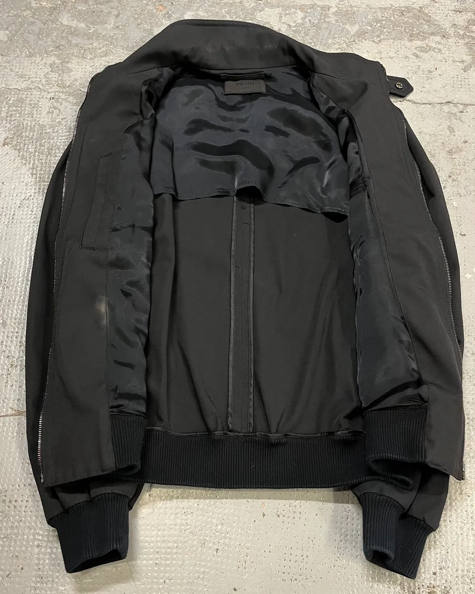 AW2010 Prada Black Multi-Pocket Light Bomber Jacket - Image 8