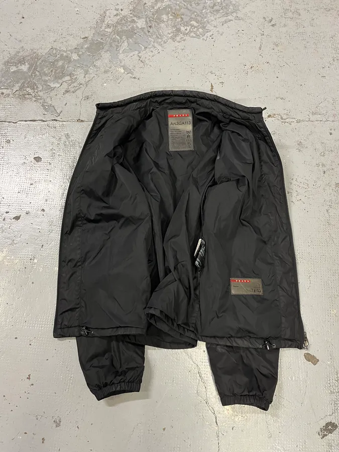 AW2010 Prada Black Pure Black Bomber Jacket - Image 12