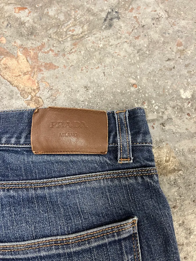 AW2010 Prada Blue Faded Denim Jeans - Image 6