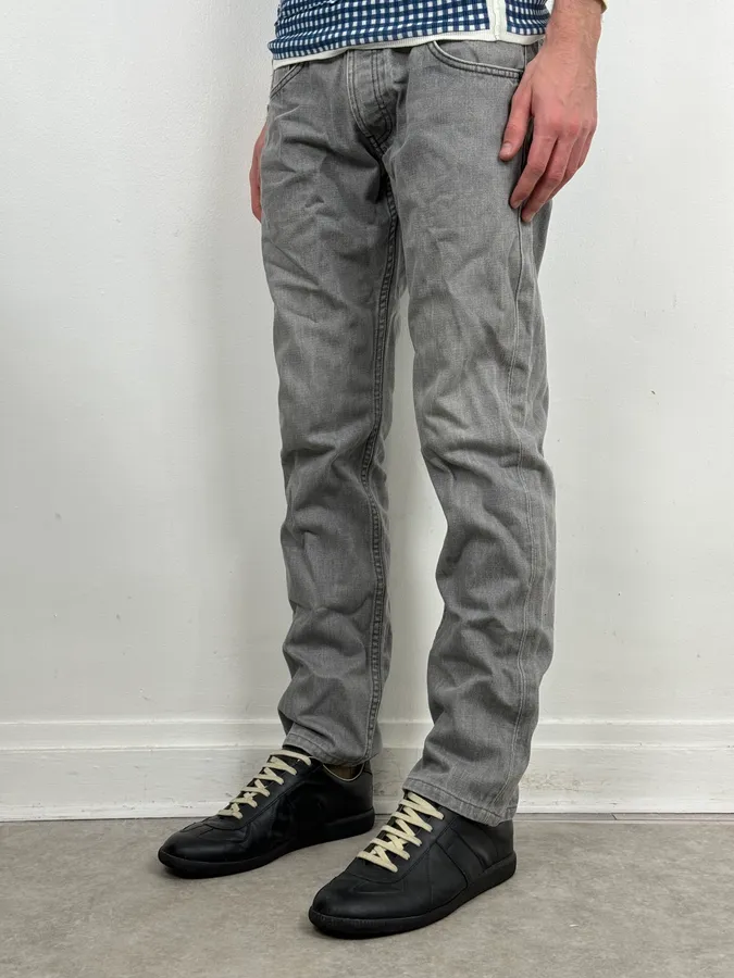 AW2010 Prada Grey Minimalist Slim Denim Jeans - Image 3