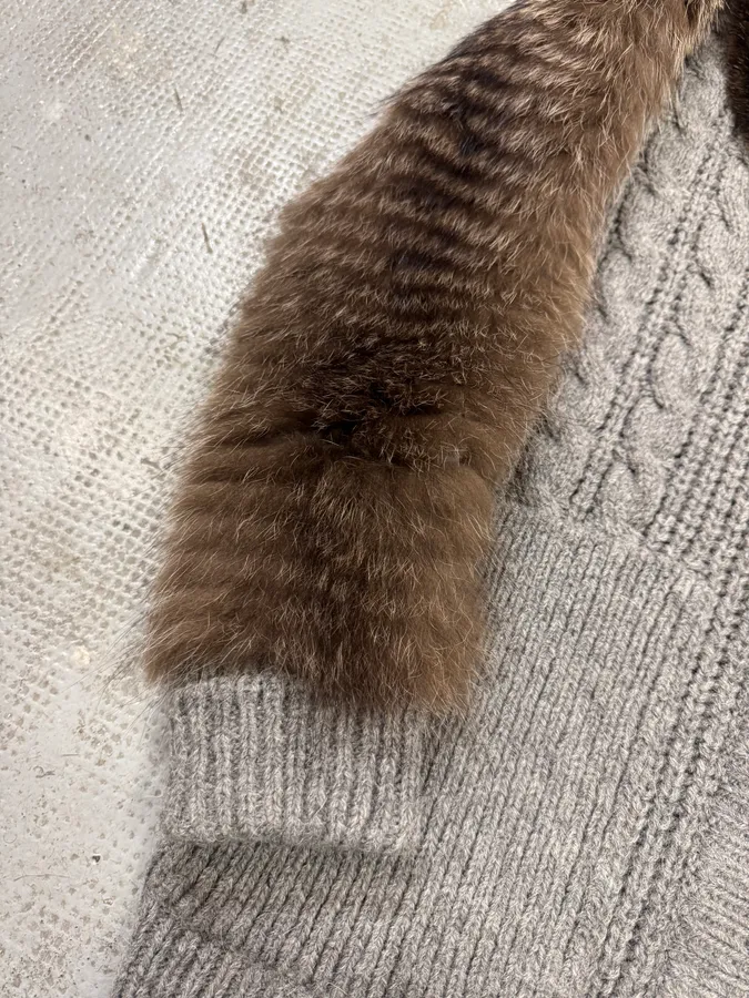 AW2010 Prada Raccoon Fur Grey Wool Jacket - Image 9