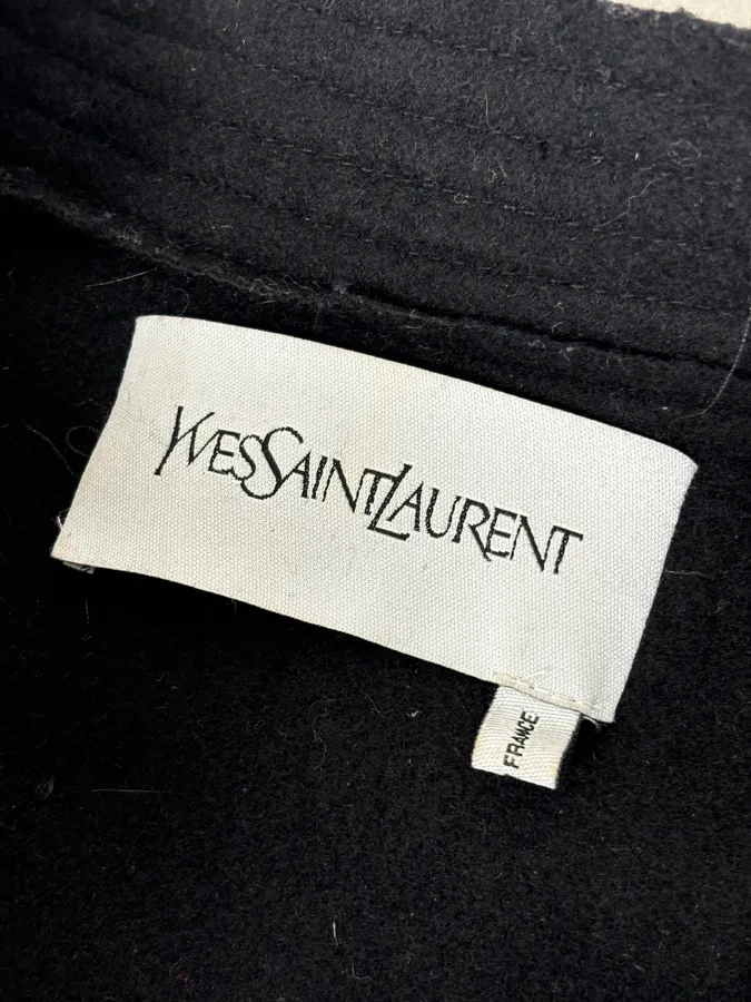 AW2010 Yves Saint Laurent Black Asymmetrical Officer Coat - Image 11