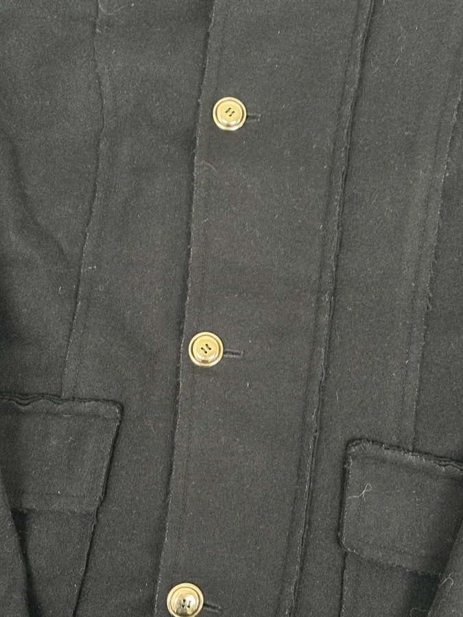 AW2010 Yves Saint Laurent Black Asymmetrical Officer Coat - Image 9