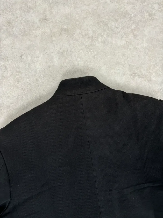 AW2010 Yves Saint Laurent Classy Officer Buttoned Black Long Wool Coat - Image 6