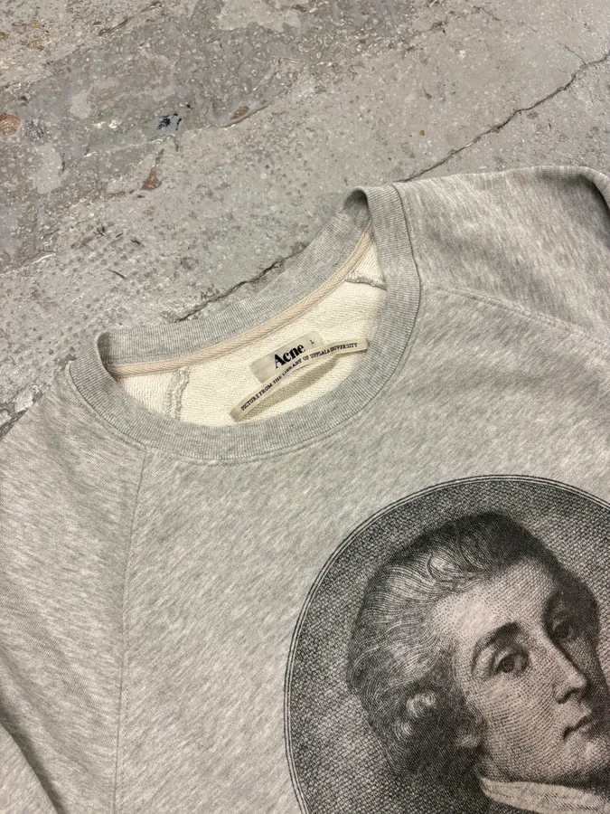 AW2011 Acne Studios College Persen Litterature Grey Sweater - Image 5