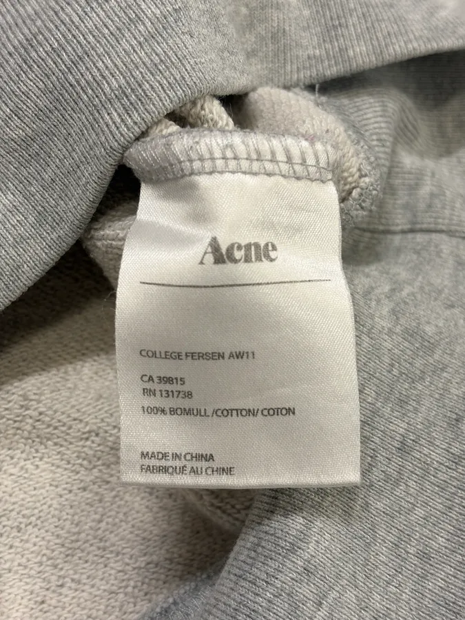 AW2011 Acne Studios College Persen Litterature Grey Sweater - Image 8
