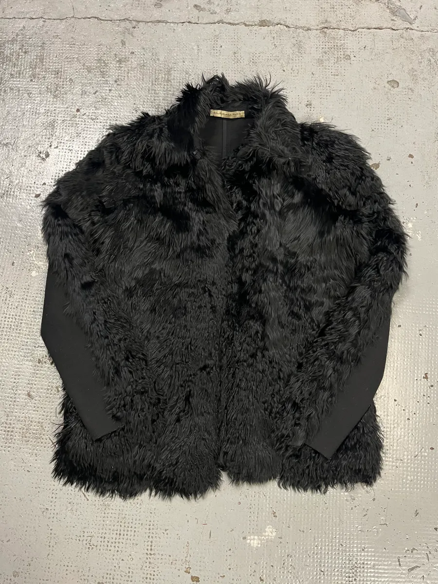 AW2011 Balenciaga Fur Black Wool Jacket - Image 4