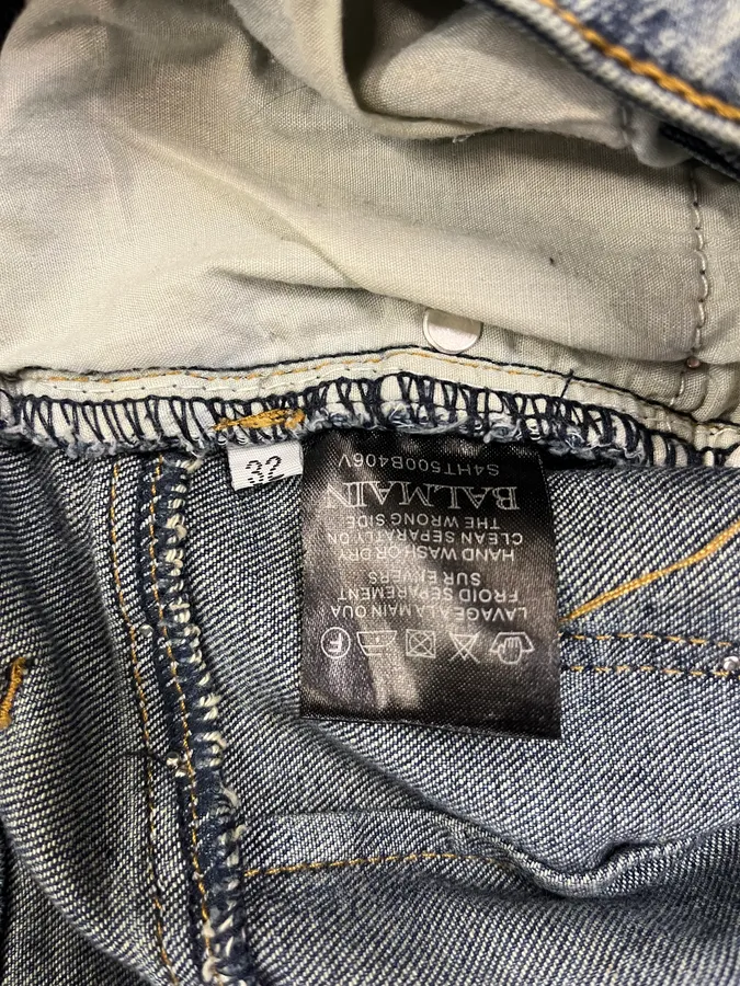 AW2011 Balmain Blue Studded Denim Jeans - Image 9