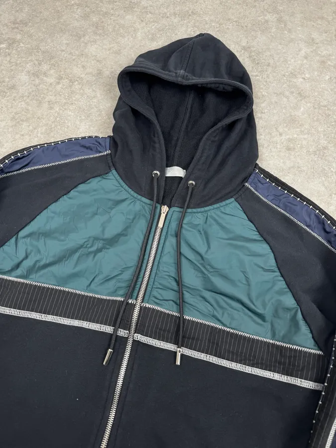 AW2011 Dior Navy & Grey Studded Zip-up Hoodie - Image 5