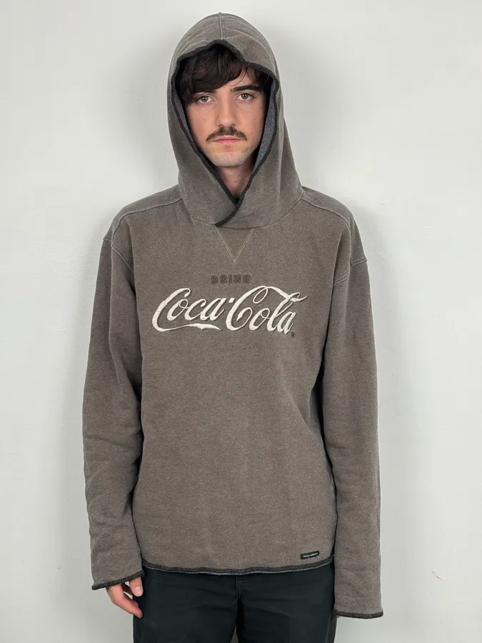 AW2011 Dolce & Gabbana Grey Cotton & Wool Coca-Cola Hoodie Sweater - Image 2