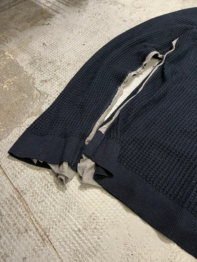 AW2011 Dolce & Gabbana Layered Navy Perfored Sweater - Image 6