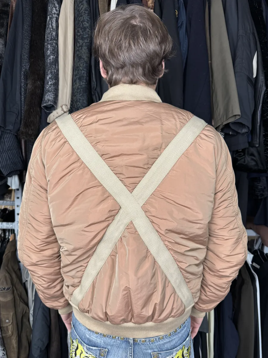 AW2011 Emporio Armani Anniversary Pale Pink Cross Bomber Jacket - Image 8