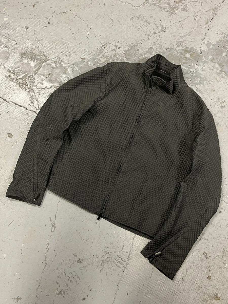 AW2011 Emporio Armani Asymmetrical Textured Black Samurai Jacket - Image 4