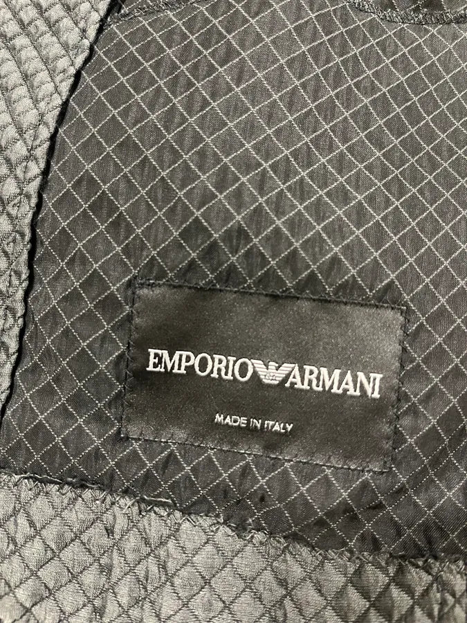AW2011 Emporio Armani Asymmetrical Textured Black Samurai Jacket - Image 9