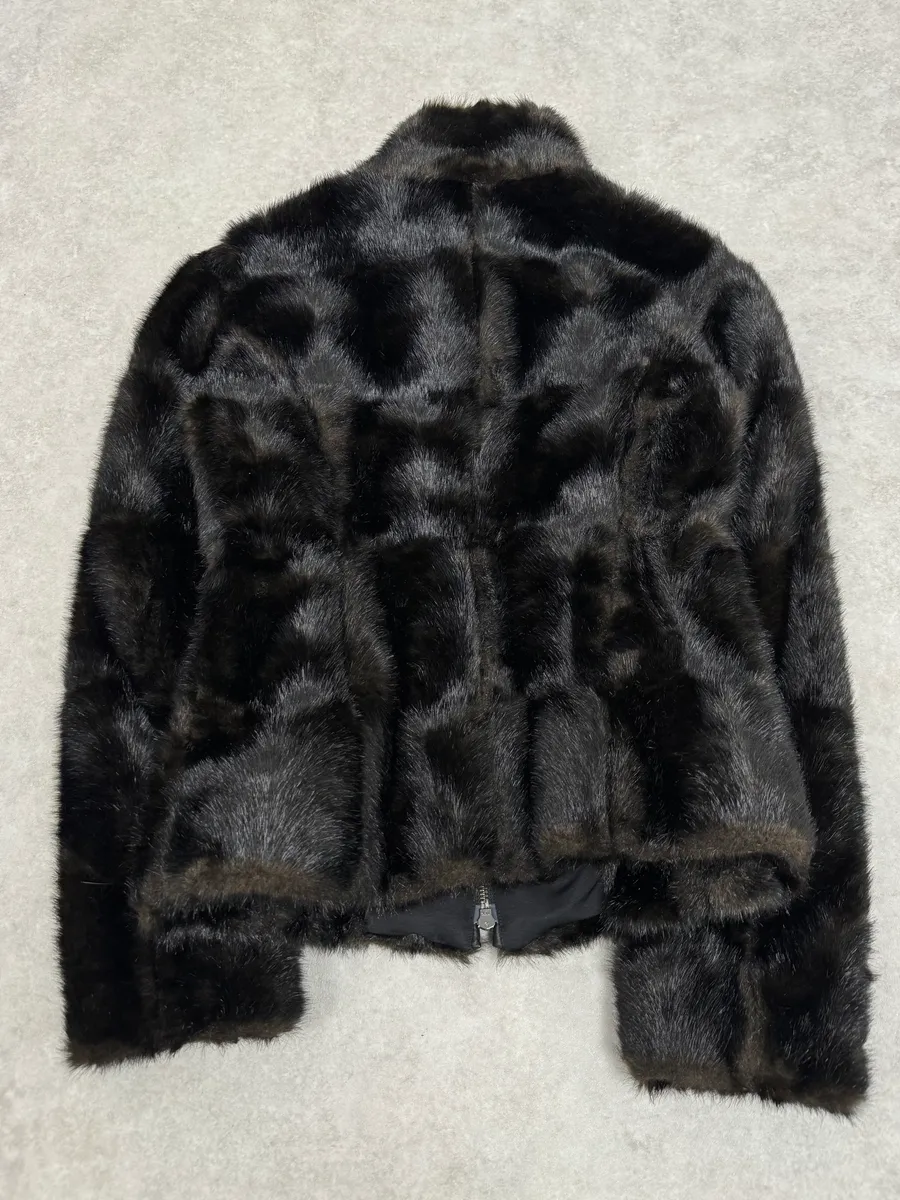 AW2011 Emporio Armani Brown Faux Fur Cozy Jacket - Image 7