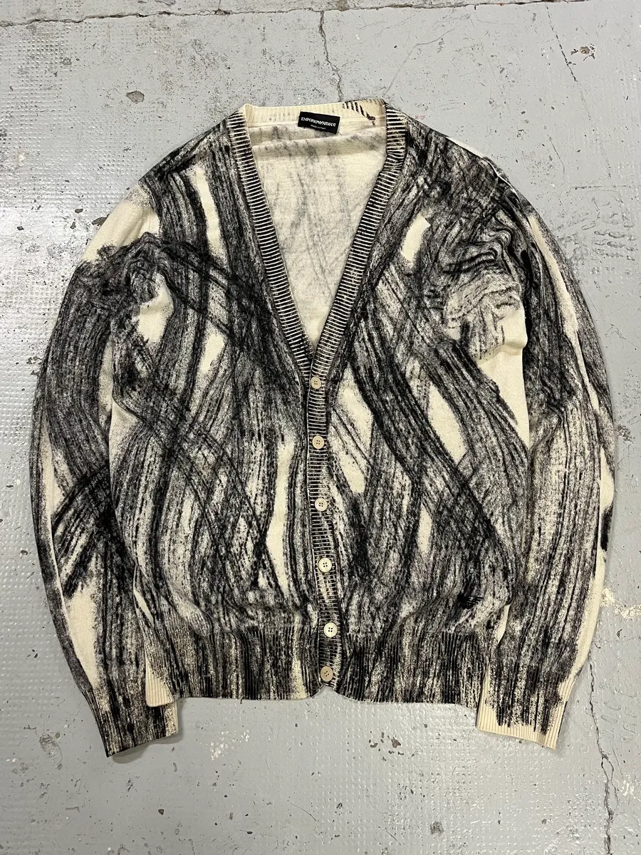 AW2011 Emporio Armani Wheel Paint Cardigan Sweater - Image 5