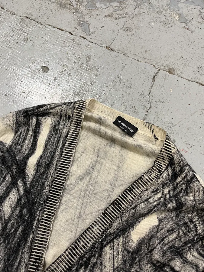 AW2011 Emporio Armani Wheel Paint Cardigan Sweater - Image 6
