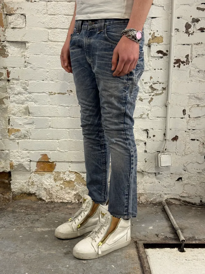 AW2011 Galliano Blue Denim Distressed Jeans - Image 3