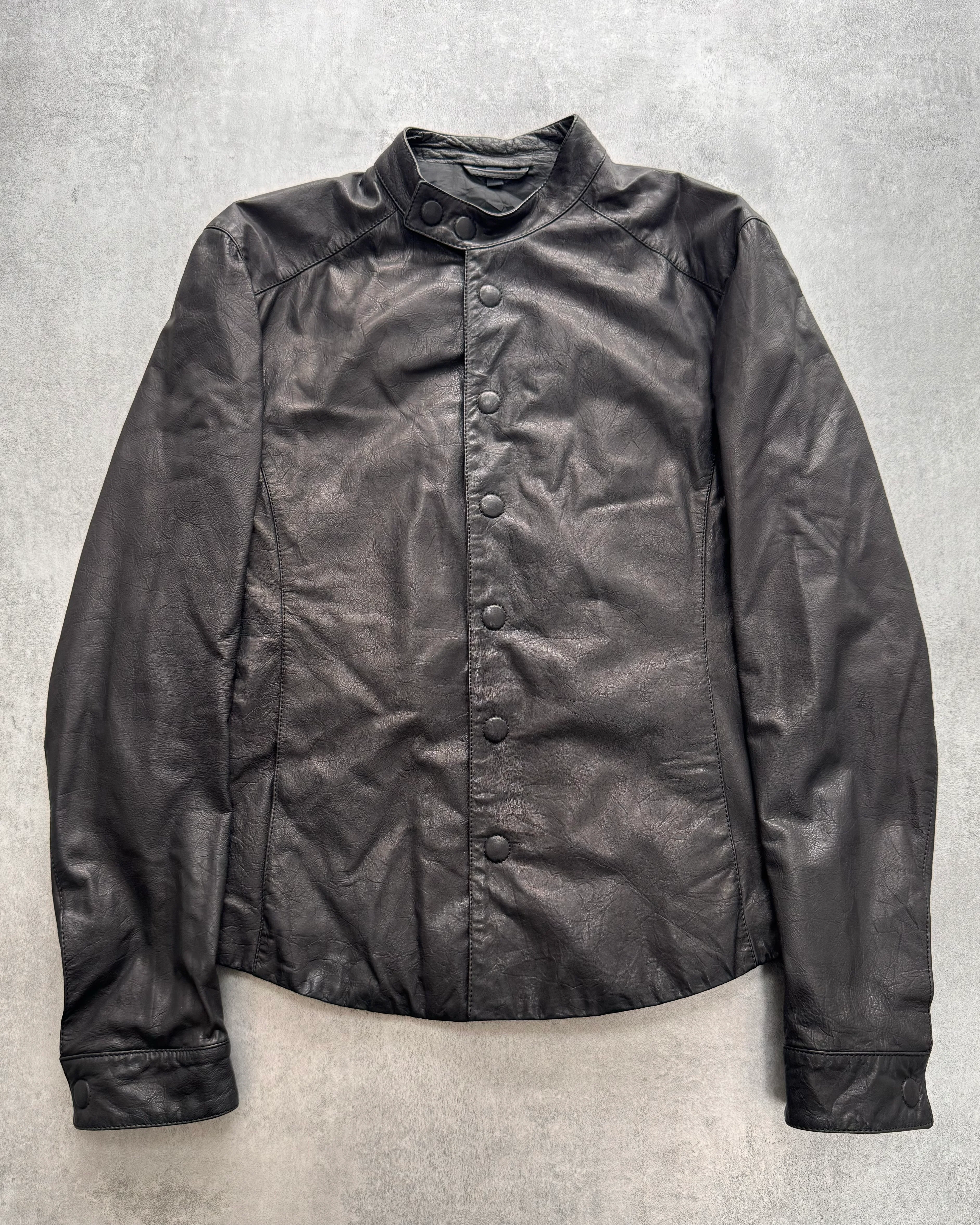 AW2011 Giorgio Armani Black Leather Jacket