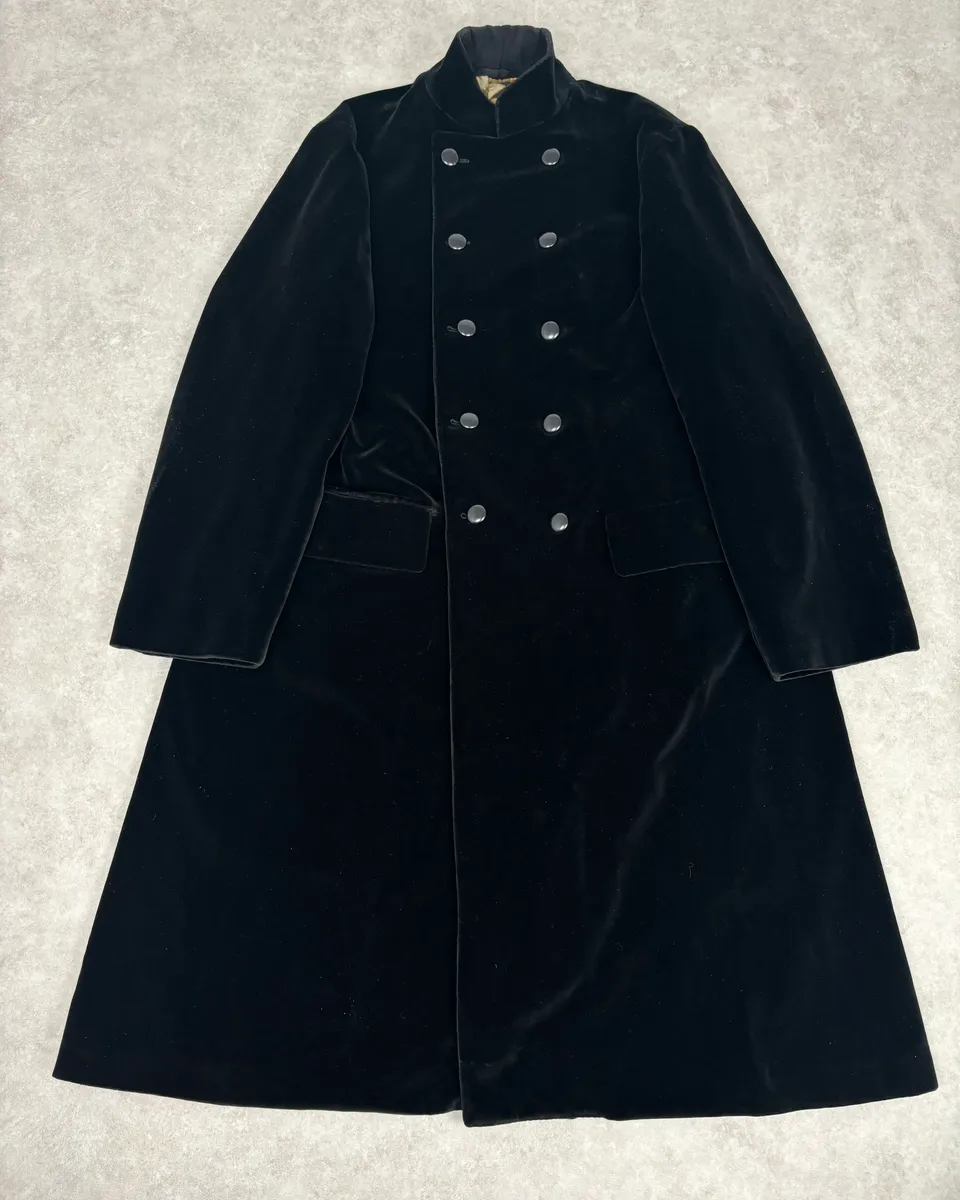 AW2011 Jean Paul Gaultier Black Velvet Double-Breasted Coat