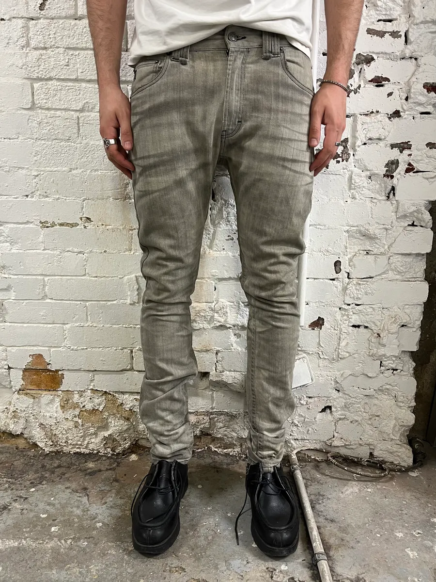 AW2011 John Galliano Grey Denim Washed Slim Jeans - Image 2
