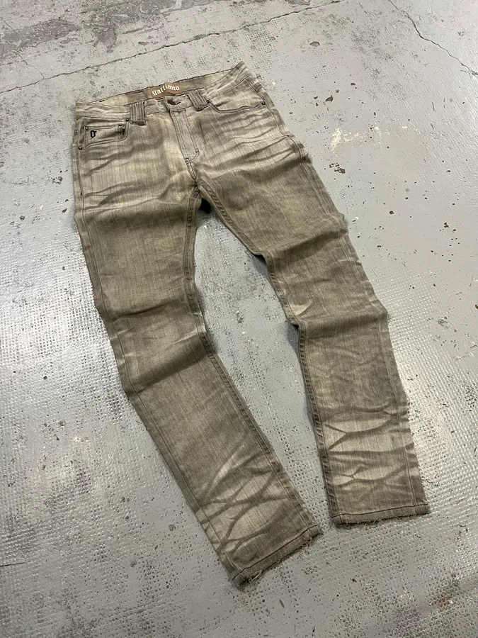 AW2011 John Galliano Grey Denim Washed Slim Jeans - Image 5