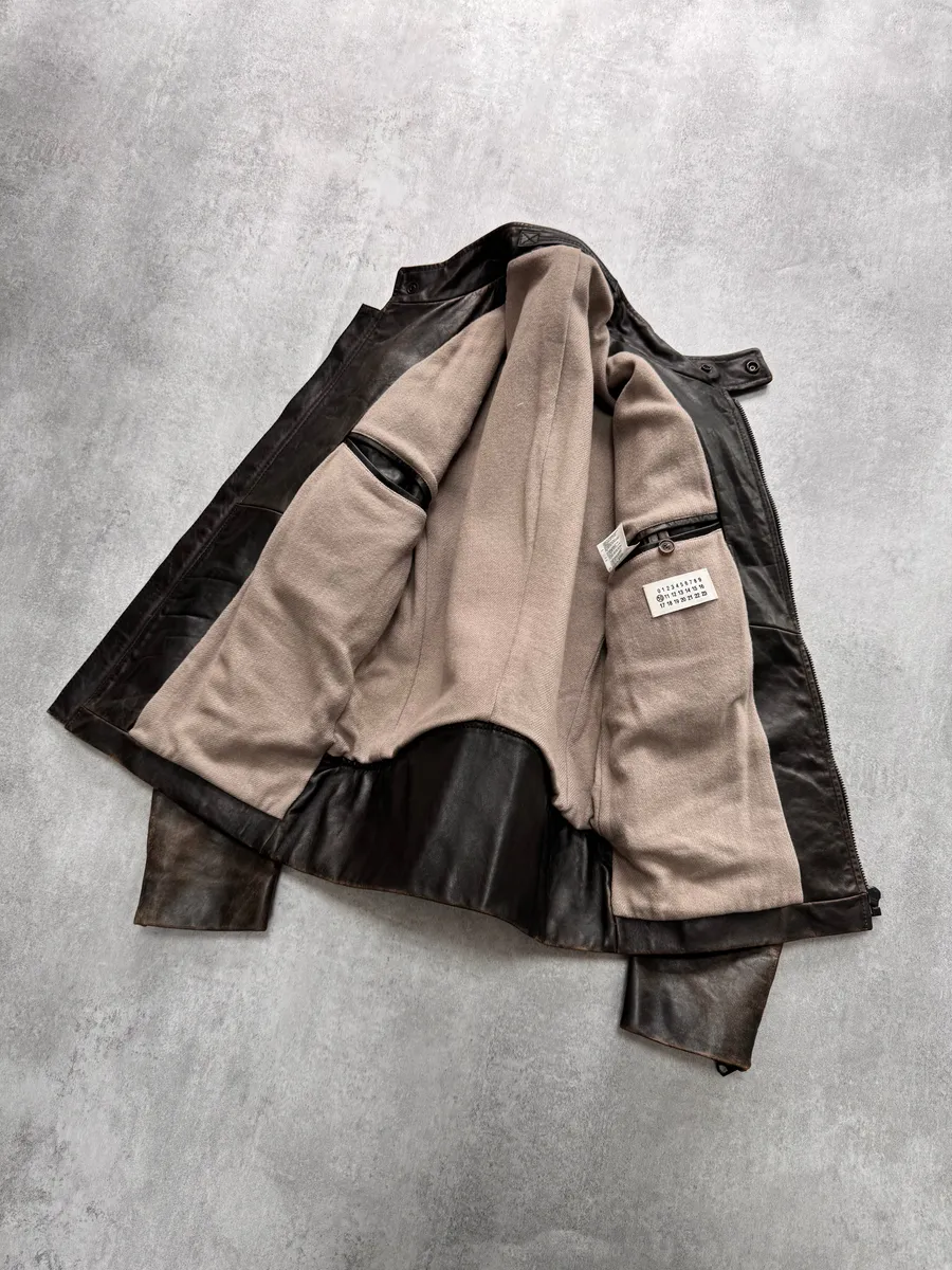 AW2011 Maison Margiela 5-Zip Distressed Leather Jacket - Image 7