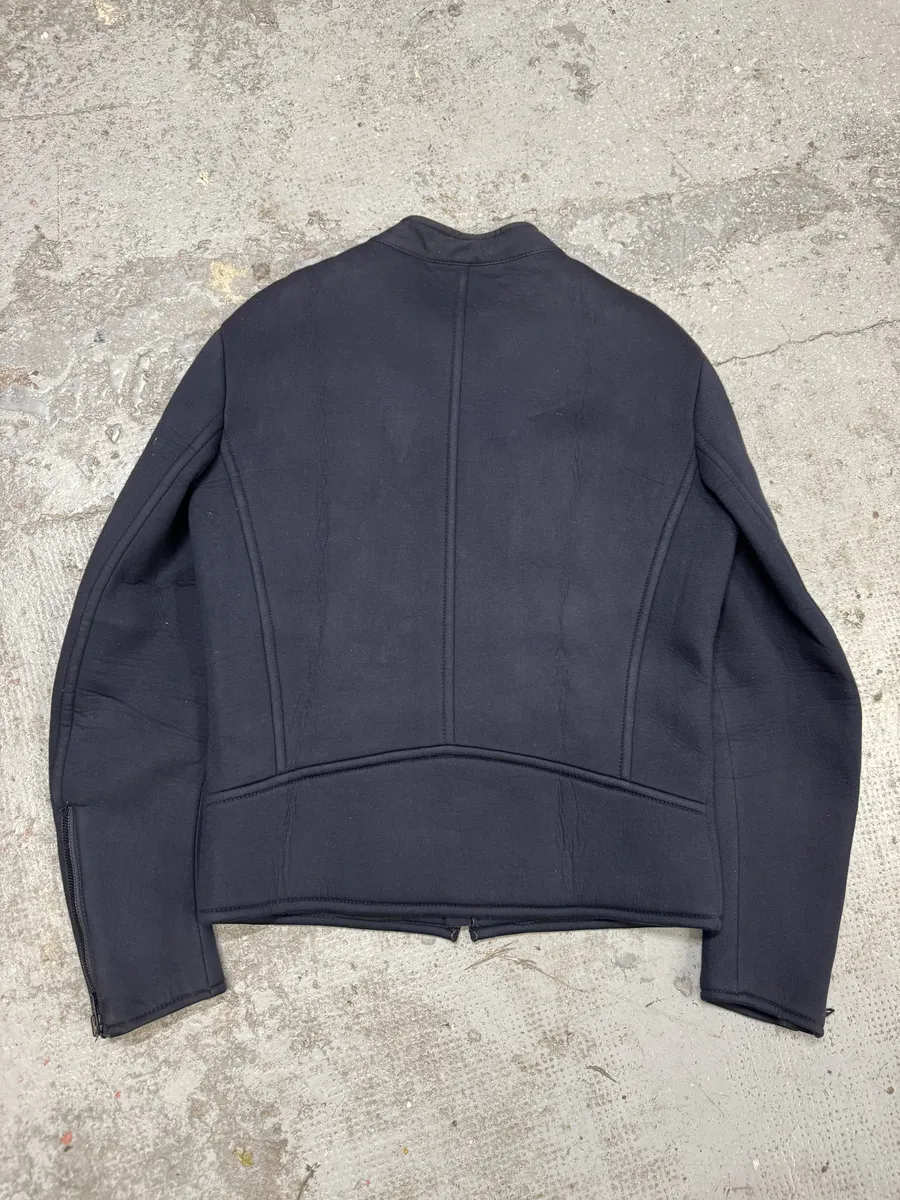 AW2011 Maison Margiela Navy Neoprene 5 Zips Jacket - Image 2