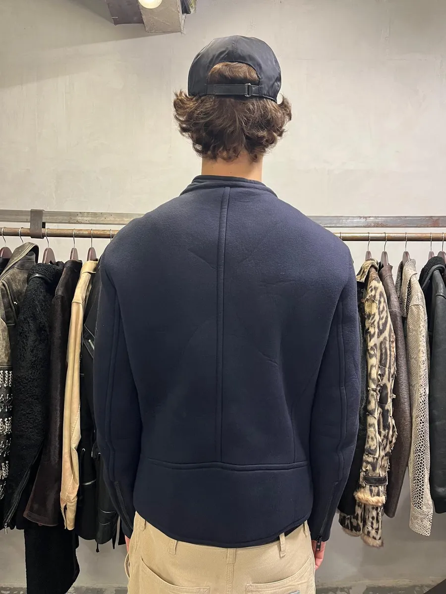 AW2011 Maison Margiela Navy Neoprene 5 Zips Jacket - Image 4