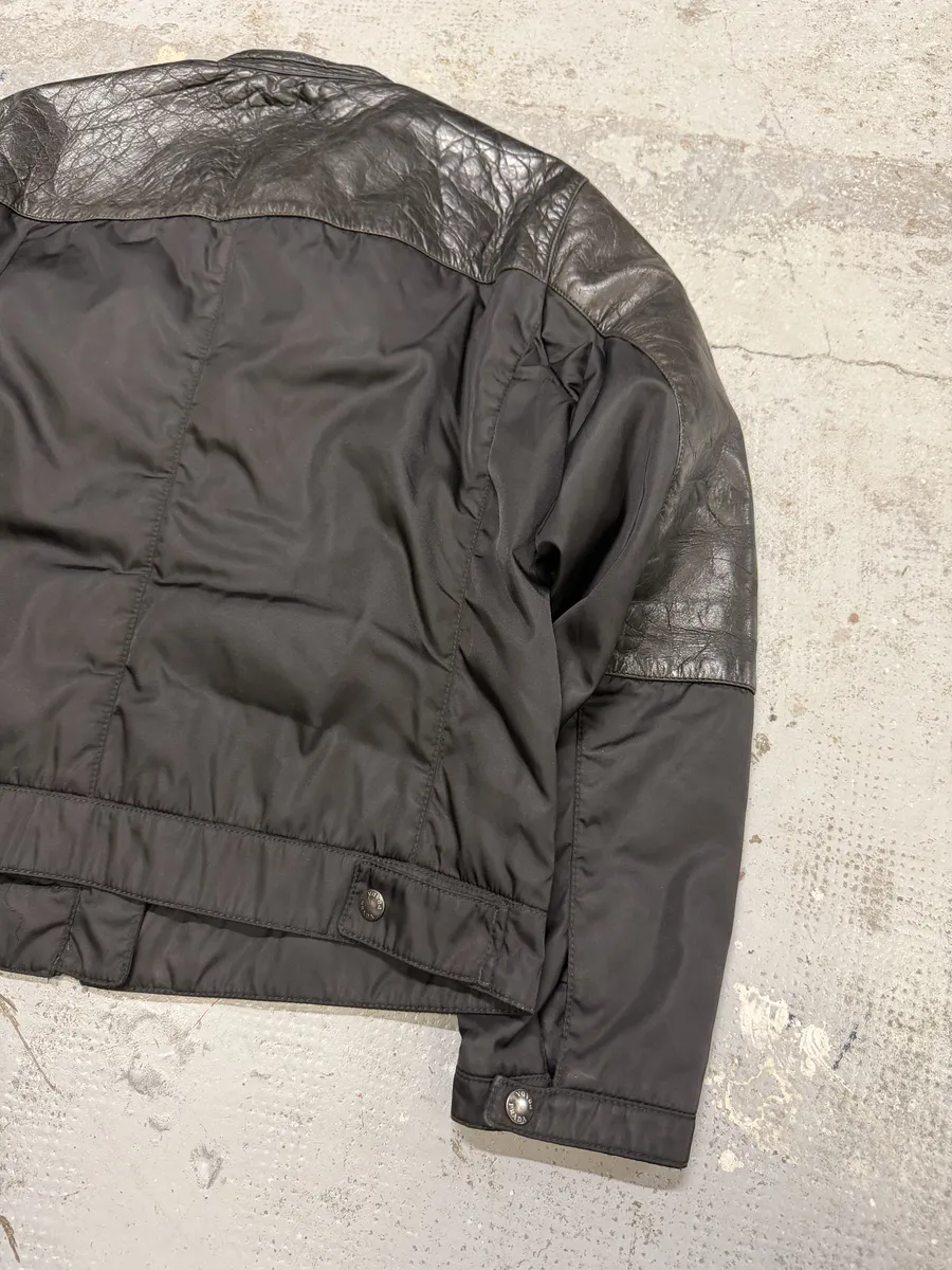 AW2011 Prada Hybrid Leather Black Nylon Jacket - Image 4