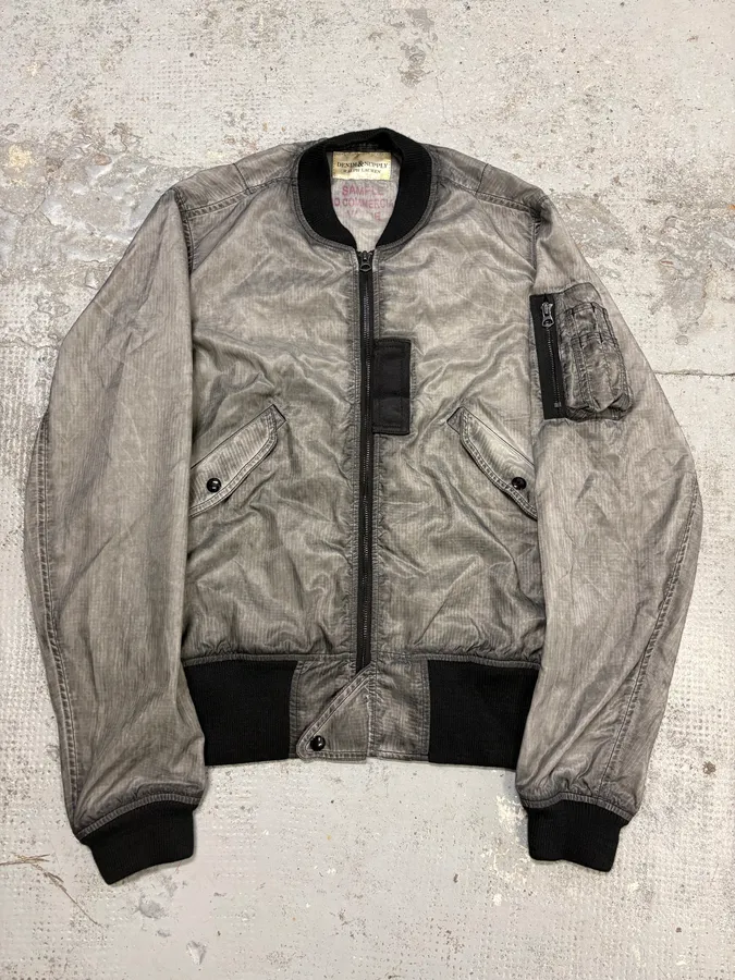 AW2011 Ralph Lauren Grey Cargo Pocket Sample Bomber Jacket