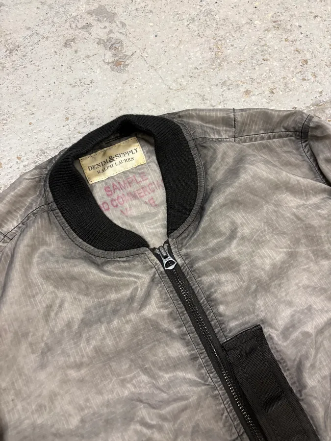 AW2011 Ralph Lauren Grey Cargo Pocket Sample Bomber Jacket - Image 5