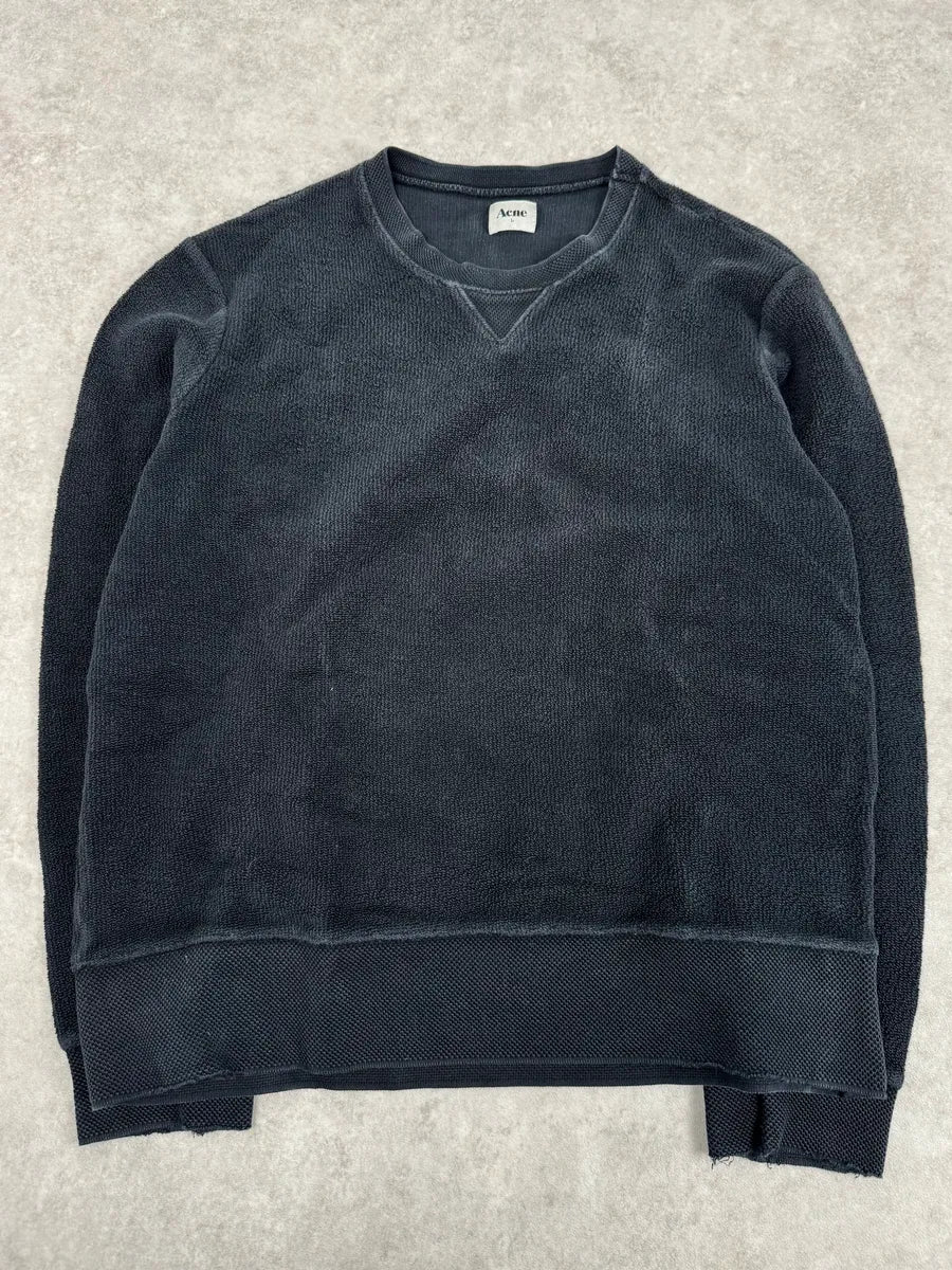 AW2012 Acne Studios Black Terry Crewneck Sweater