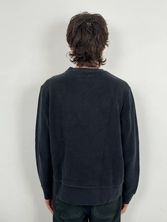 AW2012 Acne Studios Black Terry Crewneck Sweater - Image 3