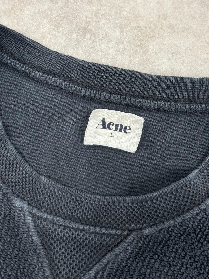 AW2012 Acne Studios Black Terry Crewneck Sweater - Image 8