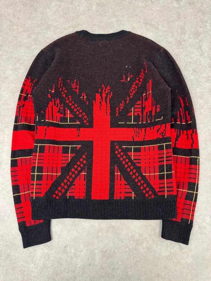 AW2012 Alexander Mcqueen Black & Red UK Flag Destructured Sweater - Image 5