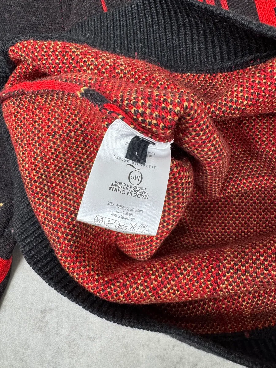 AW2012 Alexander Mcqueen Black & Red UK Flag Destructured Sweater - Image 6