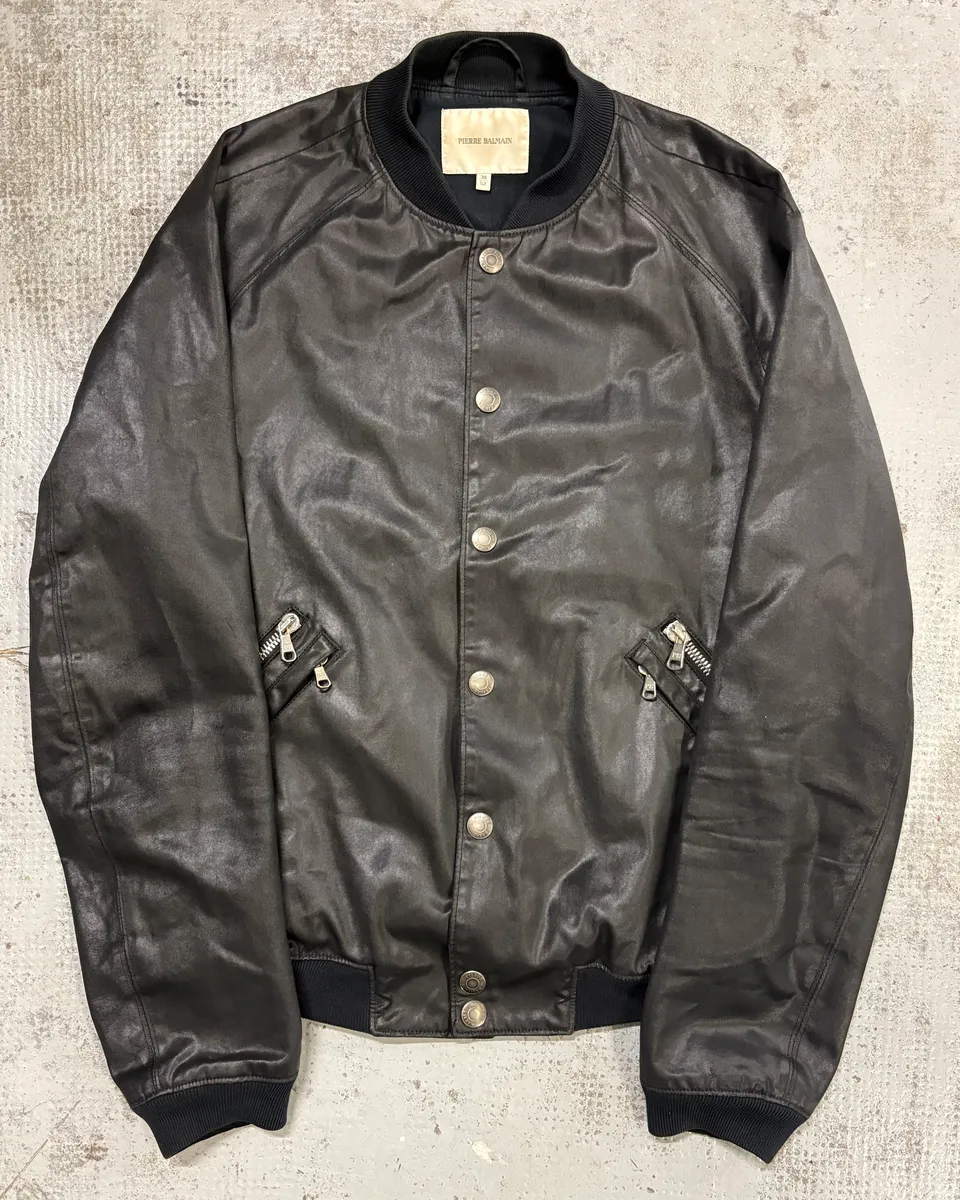 AW2012 Balmain Black Dark Bomber Jacket
