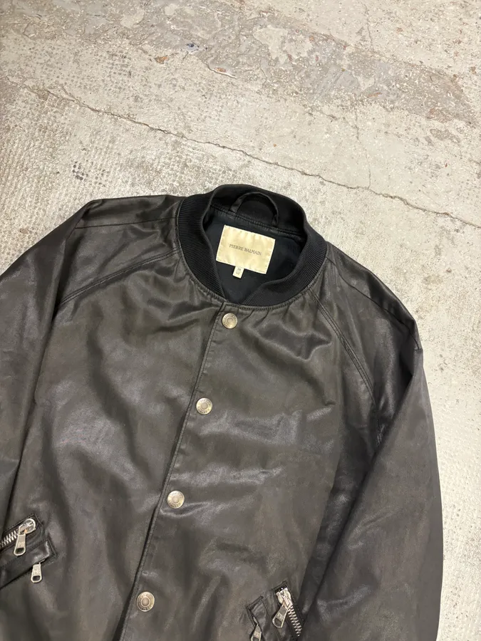 AW2012 Balmain Black Dark Bomber Jacket - Image 4